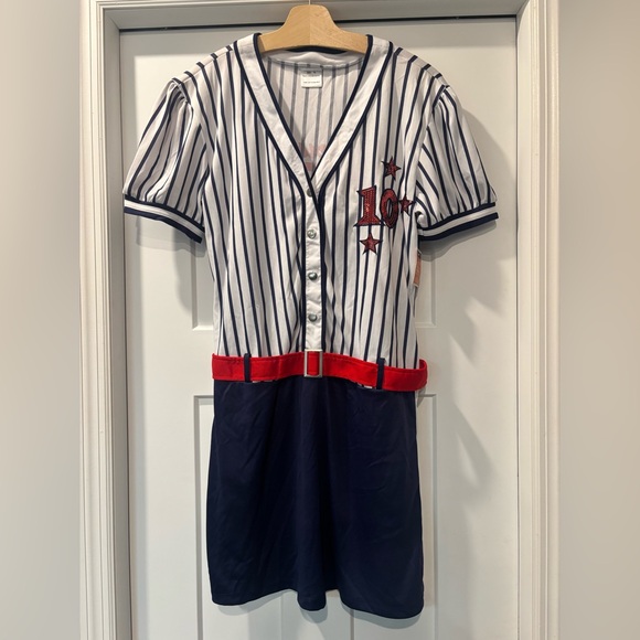 Target Other - New Striped Baseball-Inspired Superstar Adult Costume with Red Belt - Size XL